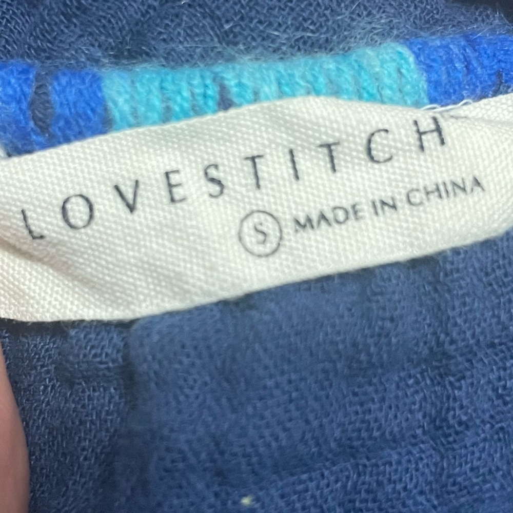 Lovestitch Blue Smocked Puff Sleeve Blouse - Picture 4 of 6